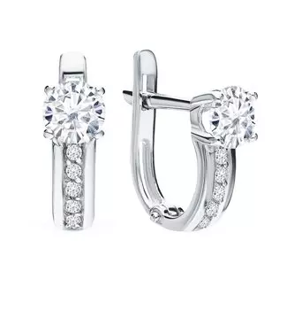 Золотые серьги с фианитами