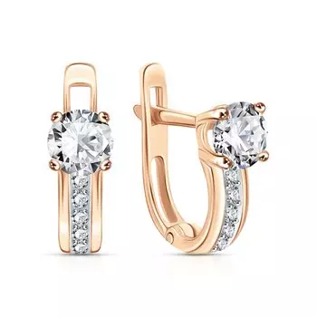 Золотые серьги с фианитами