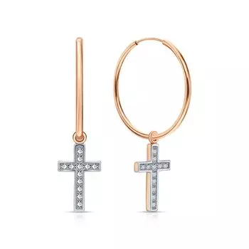 Золотые серьги с фианитами