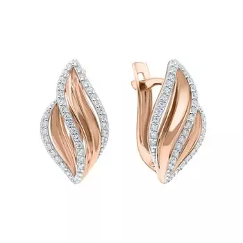 Золотые серьги с фианитами