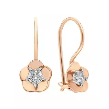 Золотые серьги с фианитами