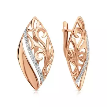 Золотые серьги с фианитами