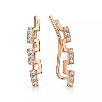 Золотые серьги с фианитами