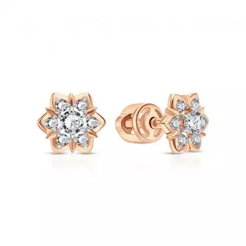 Золотые серьги с фианитами