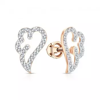 Золотые серьги с фианитами