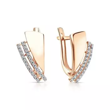 Золотые серьги с фианитами