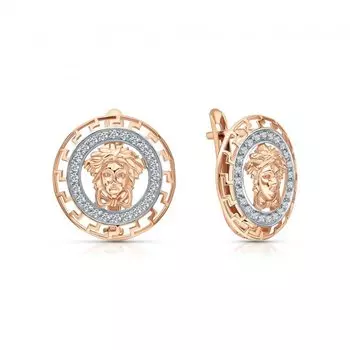 Золотые серьги с фианитами