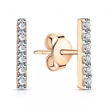 Золотые серьги с фианитами