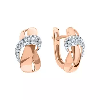 Золотые серьги с фианитами