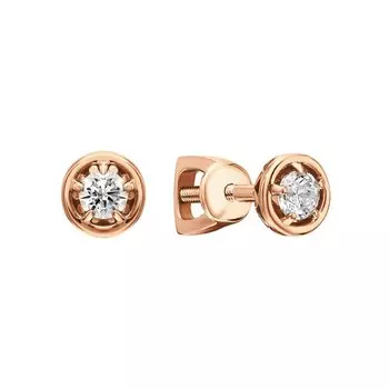 Золотые серьги с фианитами