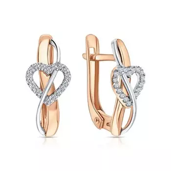 Золотые серьги с фианитами