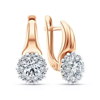 Золотые серьги с фианитами