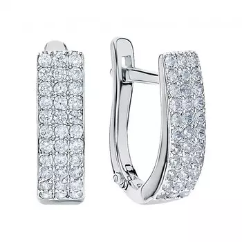 Золотые серьги с фианитами