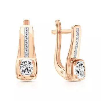 Золотые серьги с фианитами