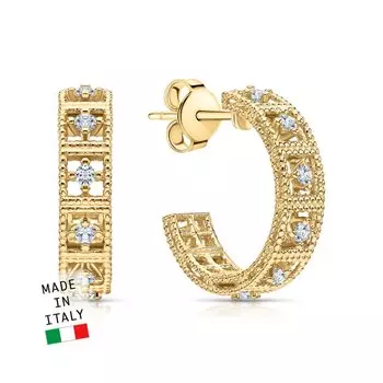 Золотые серьги с фианитами