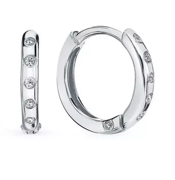 Золотые серьги с фианитами