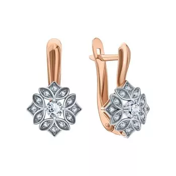 Золотые серьги с фианитами