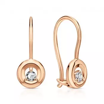 Золотые серьги с фианитами