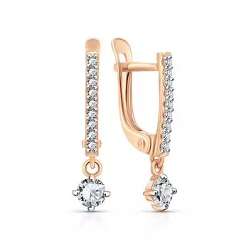 Золотые серьги с фианитами