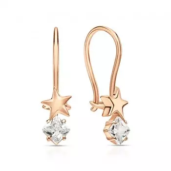 Золотые серьги с фианитами