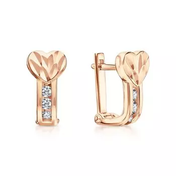 Золотые серьги с фианитами