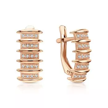 Золотые серьги с фианитами