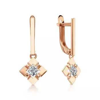 Золотые серьги с фианитами