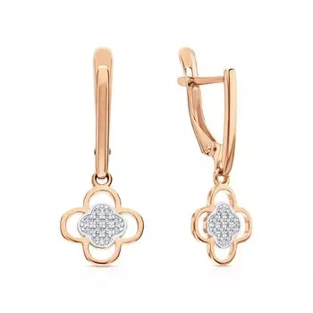 Золотые серьги с фианитами