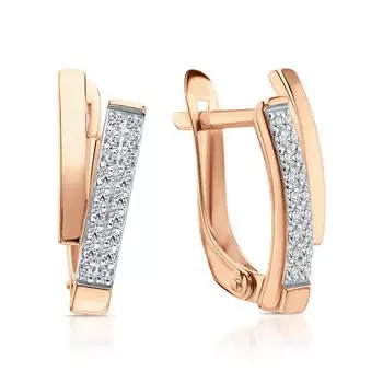 Золотые серьги с фианитами