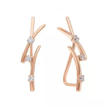 Золотые серьги с фианитами