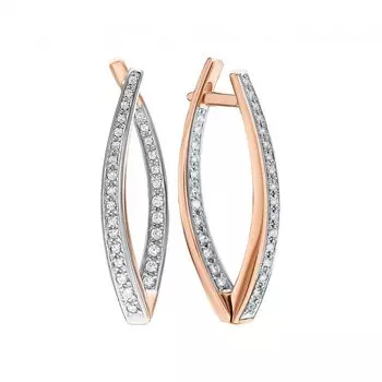 Золотые серьги с фианитами