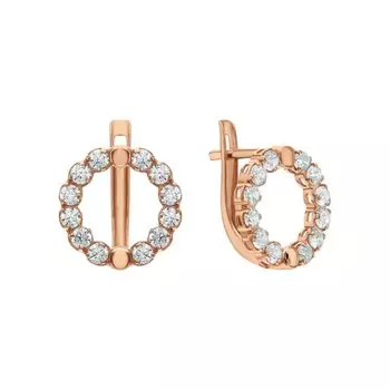 Золотые серьги с фианитами