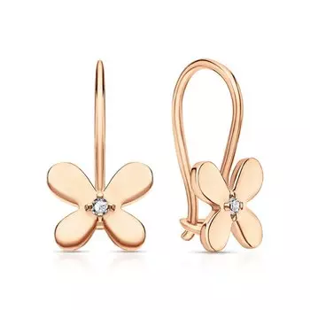 Золотые серьги с фианитами