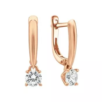 Золотые серьги с фианитами