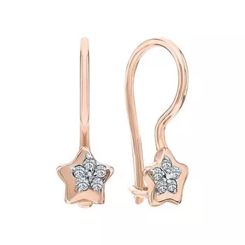 Золотые серьги с фианитами