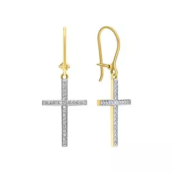 Золотые серьги с фианитами