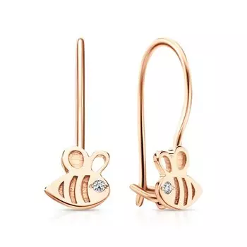 Золотые серьги с фианитами