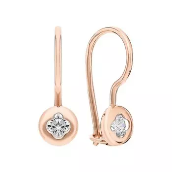 Золотые серьги с фианитами