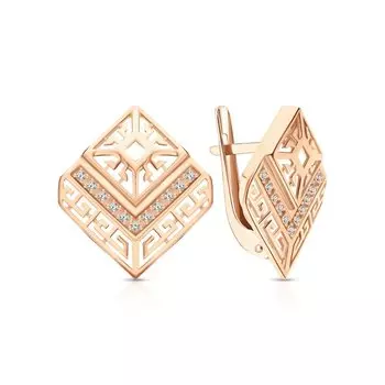 Золотые серьги с фианитами