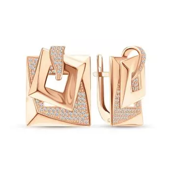 Золотые серьги с фианитами