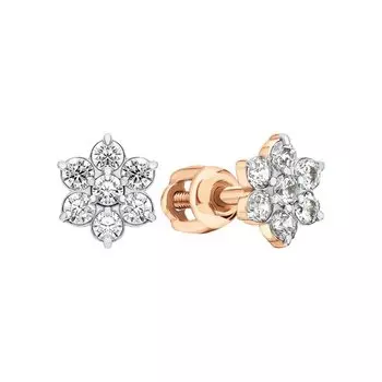 Золотые серьги с фианитами