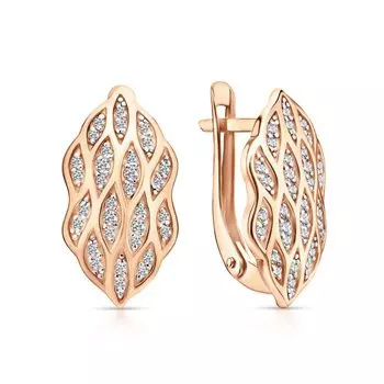 Золотые серьги с фианитами