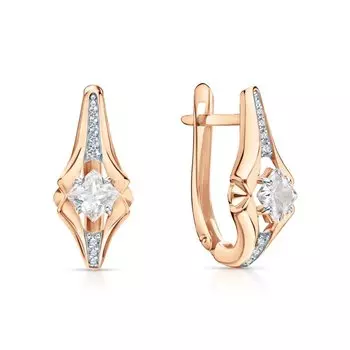 Золотые серьги с фианитами