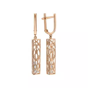 Золотые серьги с фианитами