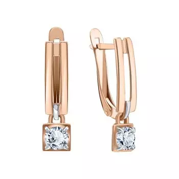 Золотые серьги с фианитами