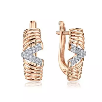 Золотые серьги с фианитами