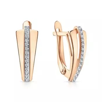 Золотые серьги с фианитами