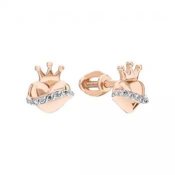 Золотые серьги с фианитами