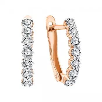 Золотые серьги с фианитами