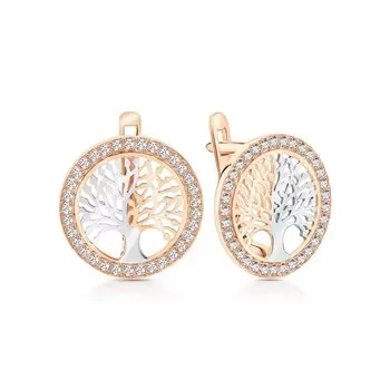 Золотые серьги с фианитами